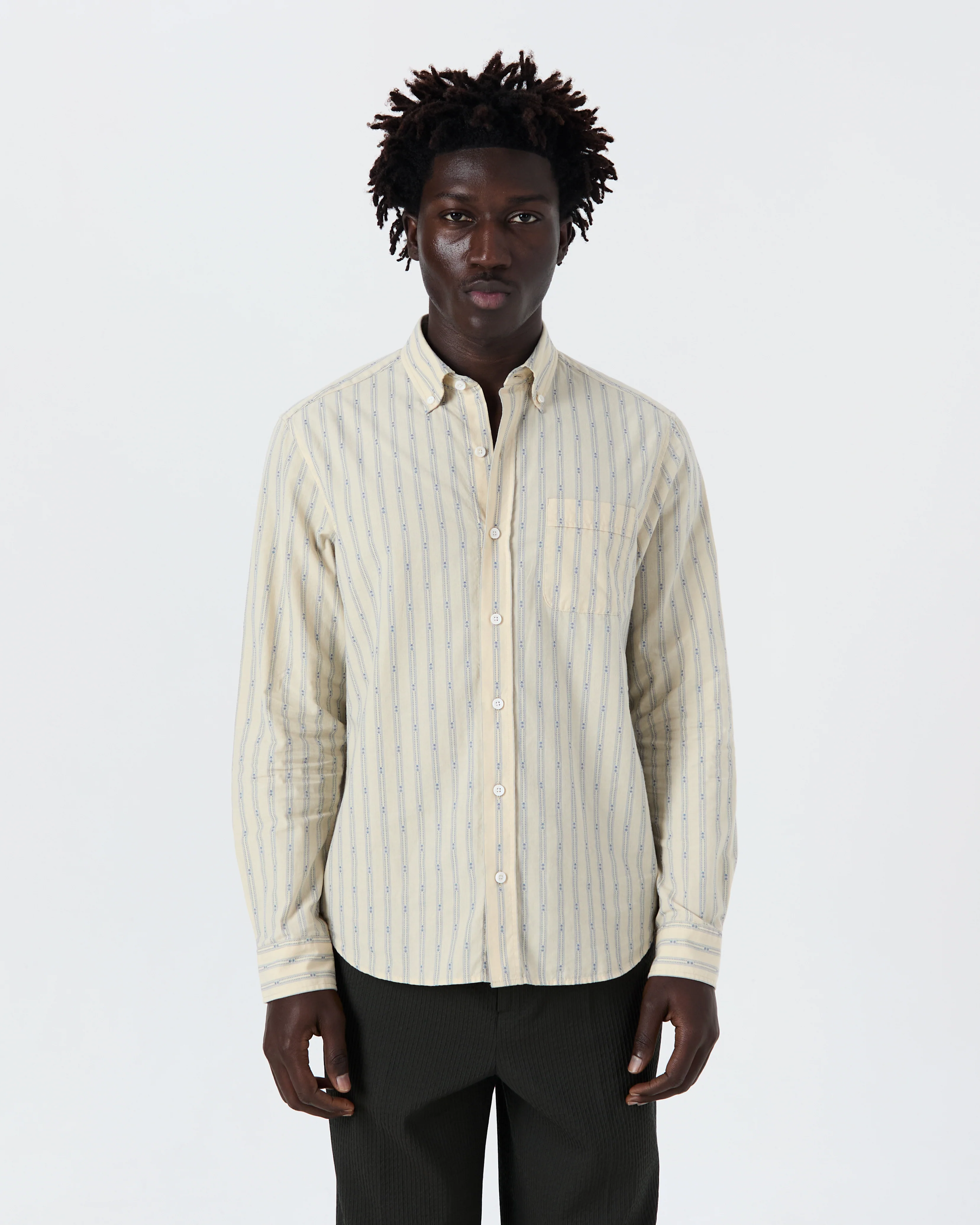Chemise Calvi écru et bleu ciel
